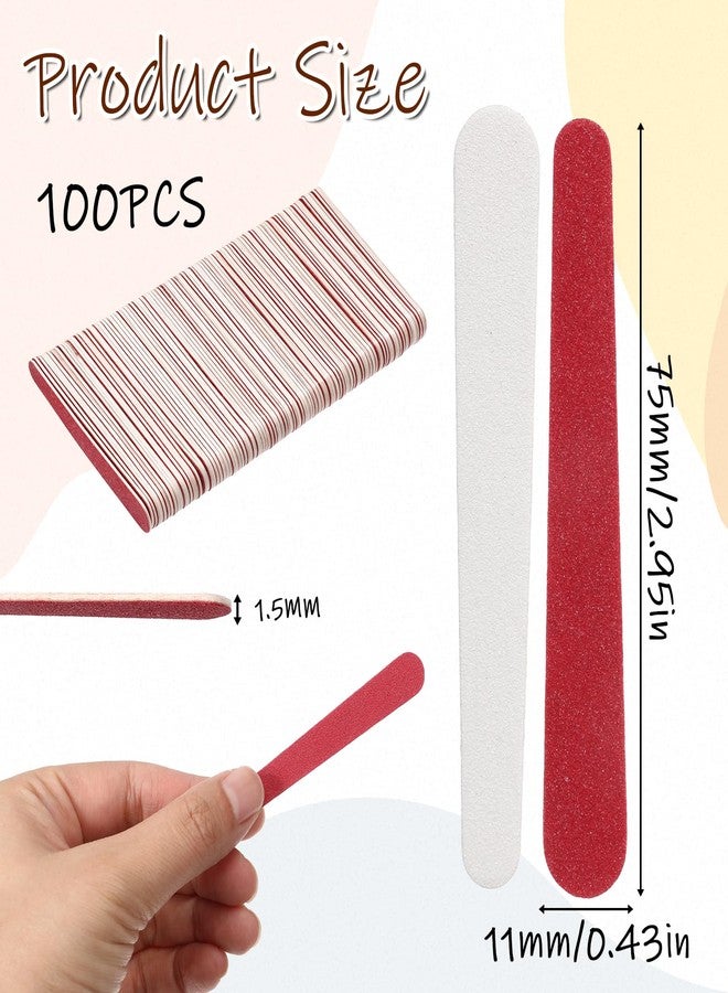 Eldraqth 100pcs Emery Boards for Nails Mini Nail Files 180/240 Grit Nail File Double Sided Small Wood Emory Fingernail Files for Acrylic and Natural Nails Manicure Pedicure - Image 2